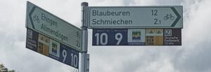 Radwegweiser am Weißen Kreuz