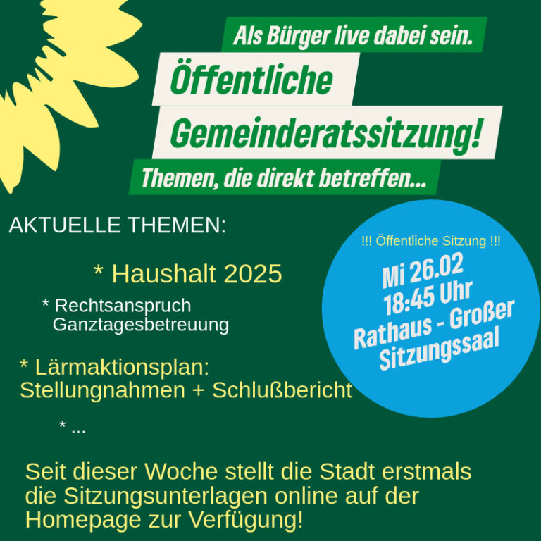 Öffentliche Gemeinderatssitzung am 25.02.2025