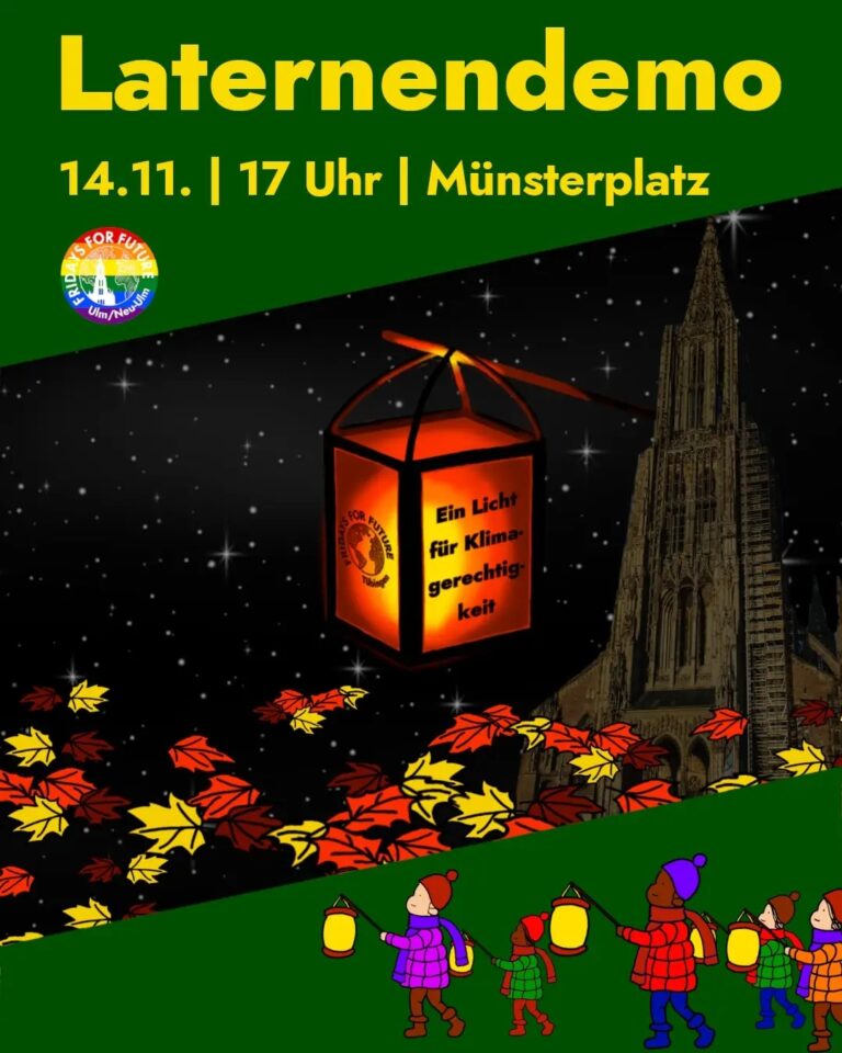 Klimademo – Laternendemo in Ulm