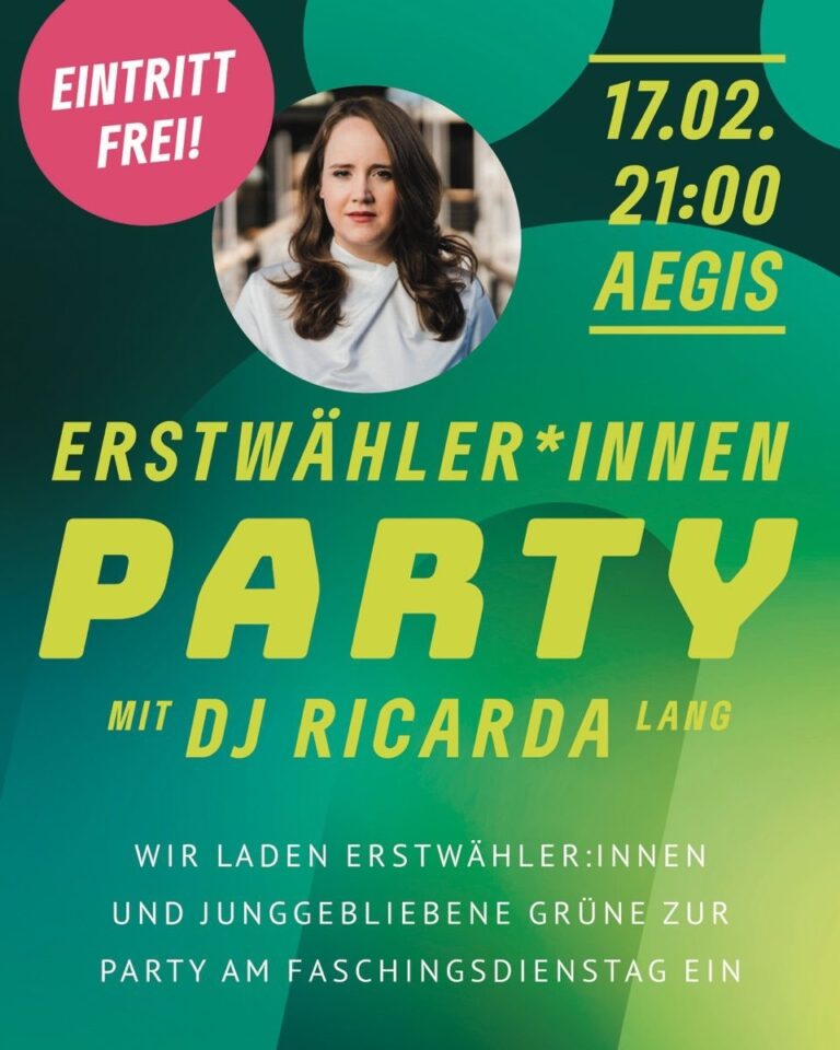 Einladung zur Erstwähler:innen-Party mit DJ Ricarda