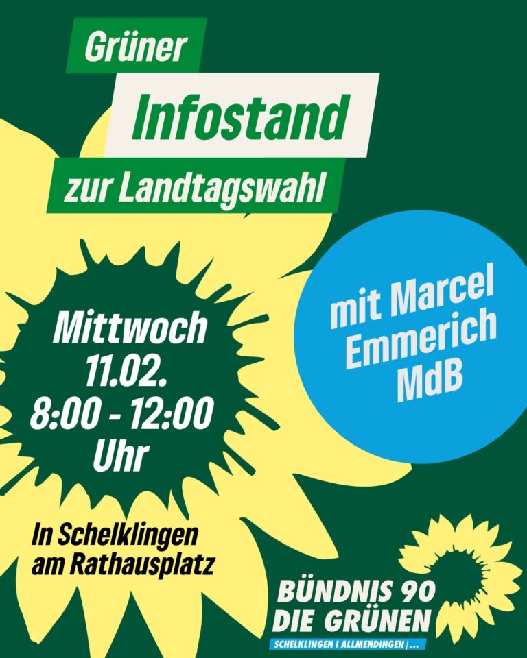 Grüner Infostand zur Landtagswahl mit Marcel Emmerich (MdB)